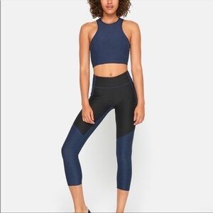 Outdoor Voices Warmup legging in black and navy blue